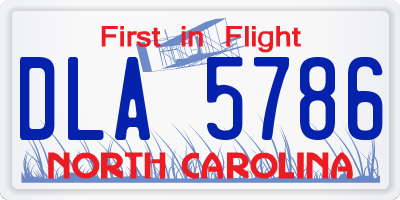 NC license plate DLA5786