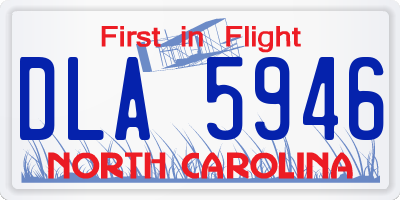 NC license plate DLA5946