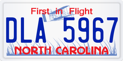 NC license plate DLA5967