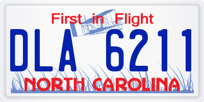 NC license plate DLA6211