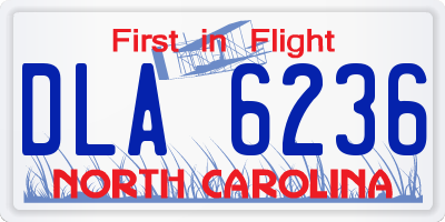 NC license plate DLA6236