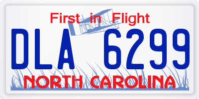 NC license plate DLA6299