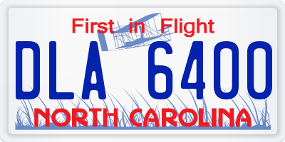 NC license plate DLA6400