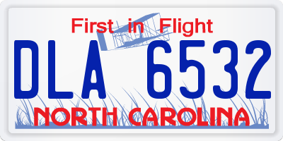 NC license plate DLA6532