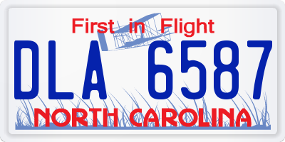 NC license plate DLA6587