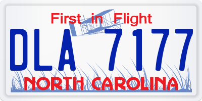 NC license plate DLA7177