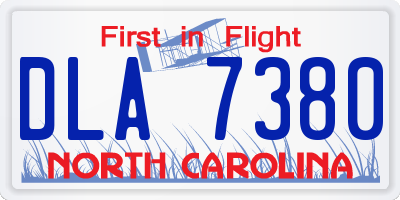 NC license plate DLA7380