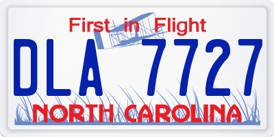 NC license plate DLA7727
