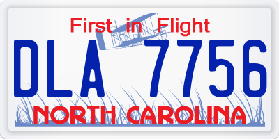 NC license plate DLA7756