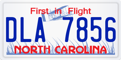 NC license plate DLA7856