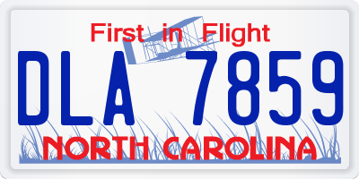 NC license plate DLA7859