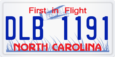 NC license plate DLB1191