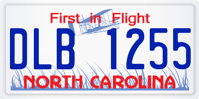 NC license plate DLB1255