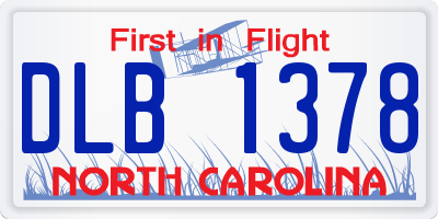 NC license plate DLB1378