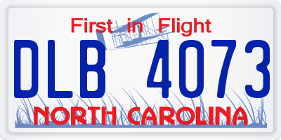 NC license plate DLB4073