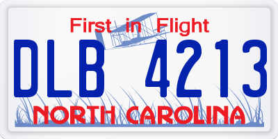 NC license plate DLB4213