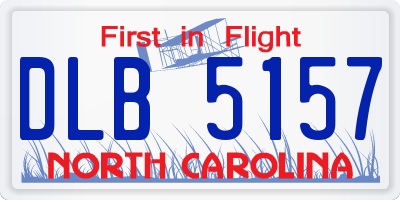 NC license plate DLB5157