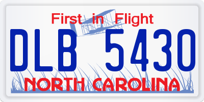 NC license plate DLB5430