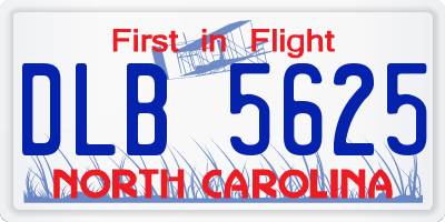 NC license plate DLB5625