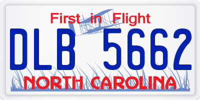NC license plate DLB5662
