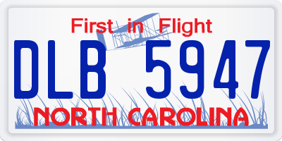 NC license plate DLB5947