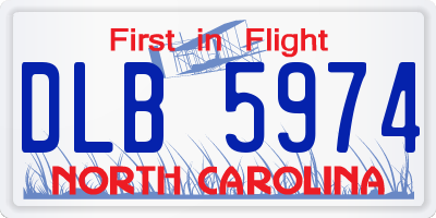 NC license plate DLB5974