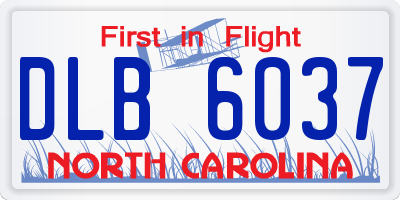 NC license plate DLB6037