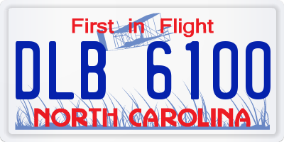 NC license plate DLB6100