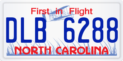 NC license plate DLB6288