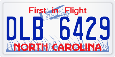 NC license plate DLB6429