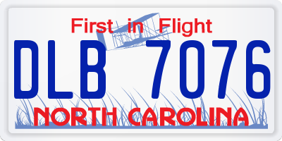 NC license plate DLB7076