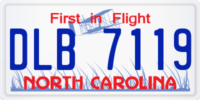 NC license plate DLB7119