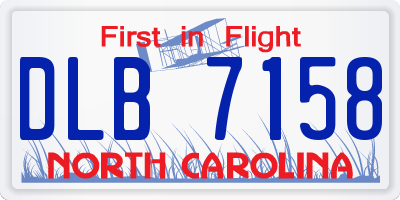 NC license plate DLB7158