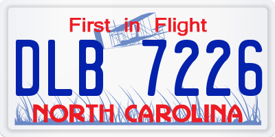 NC license plate DLB7226