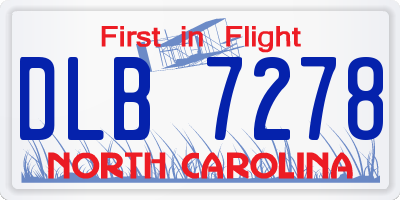 NC license plate DLB7278
