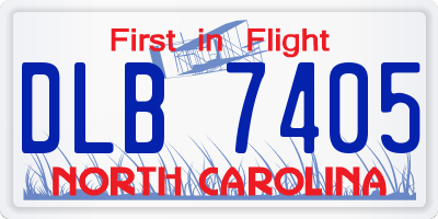 NC license plate DLB7405