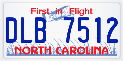 NC license plate DLB7512