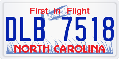 NC license plate DLB7518