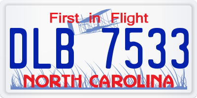 NC license plate DLB7533