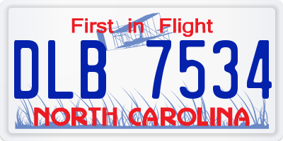 NC license plate DLB7534