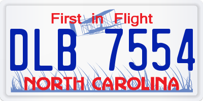 NC license plate DLB7554