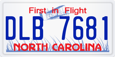 NC license plate DLB7681