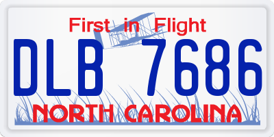 NC license plate DLB7686