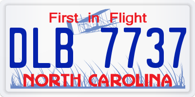 NC license plate DLB7737