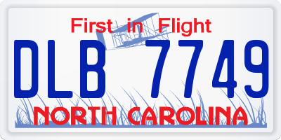NC license plate DLB7749