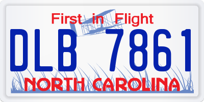 NC license plate DLB7861