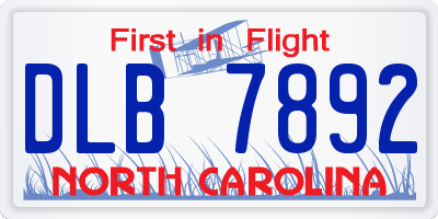 NC license plate DLB7892