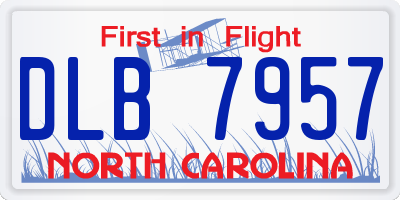 NC license plate DLB7957
