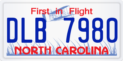 NC license plate DLB7980