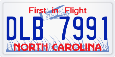 NC license plate DLB7991